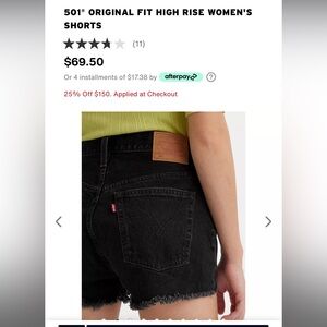 Levi’s 501 shorts high waisted